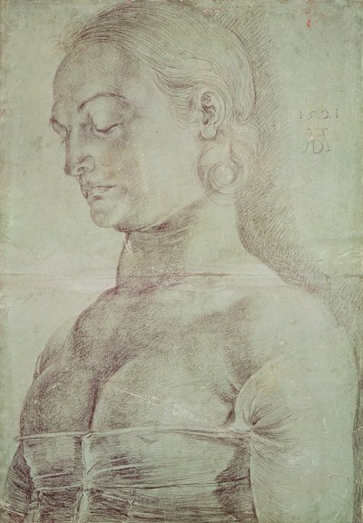 聖アポロニア、1521年（紙にクレヨン） 作： Albrecht Dürer